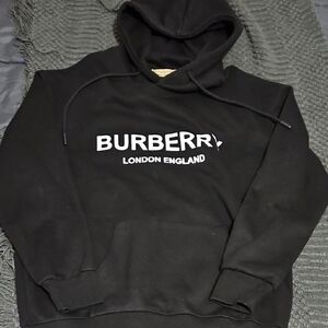 Burberry Black Hoodie with White Logo